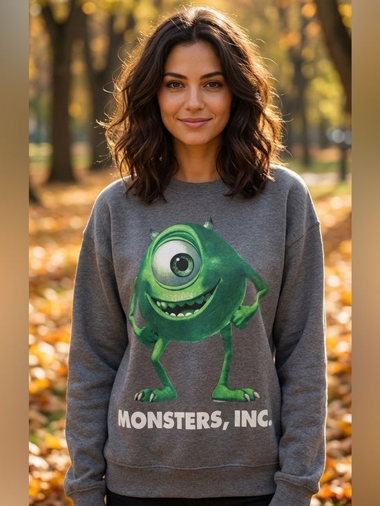 Disney Sweaters - Disney Monsters Inc Mike Wazowski Sweatshirt Graphic Cozy Pullover
